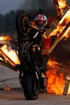 A stunt rider at motorcycle show