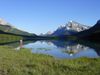 Camping ground lake early evening