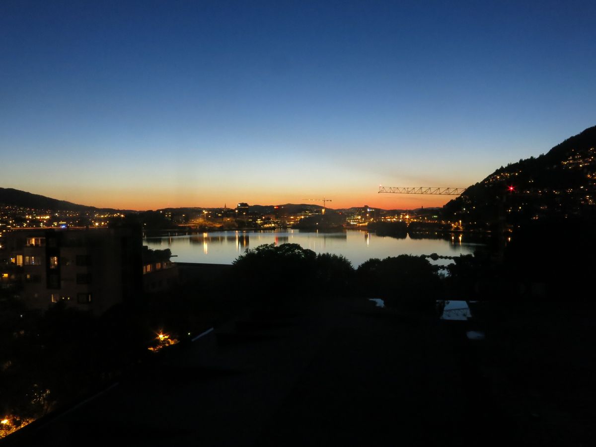 bergen in norway, in the Night