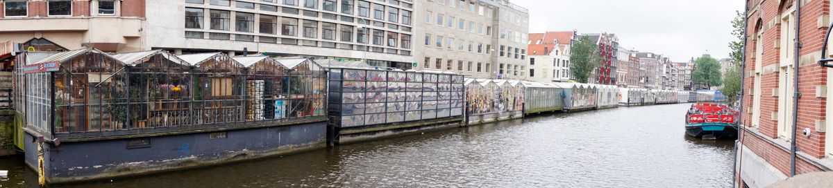 L'envers du décor; le marché flottant d'Amsterdam.